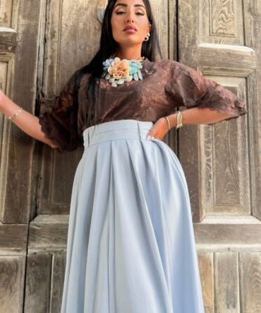 CAMICIA IN PIZZO MARRONE